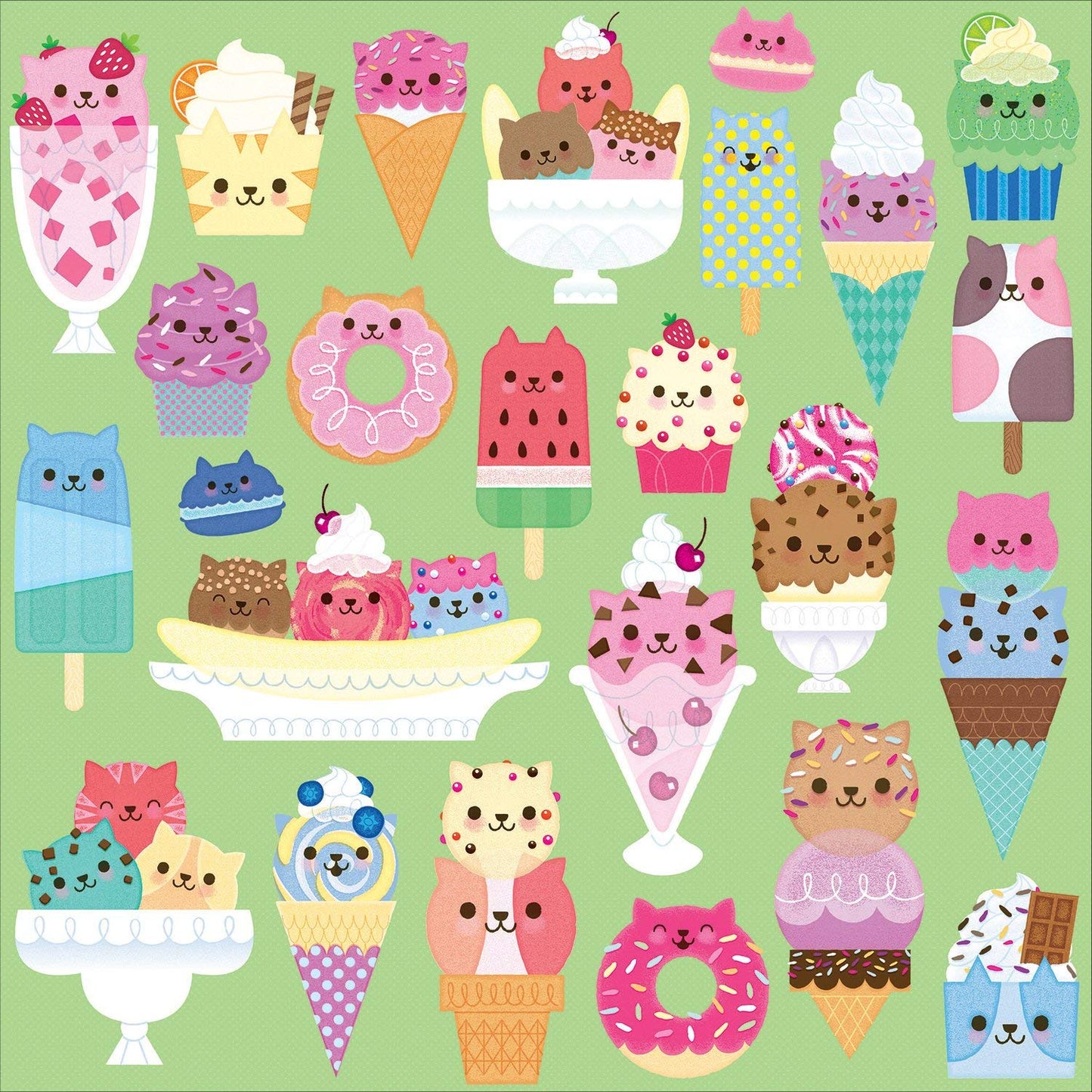 Mudpuppy Cat Cafe 500 Piece Jigsaw Puzzle For Families And Adults, Colorful Cat Puzzle With Illustrations Of Cats And Desserts,