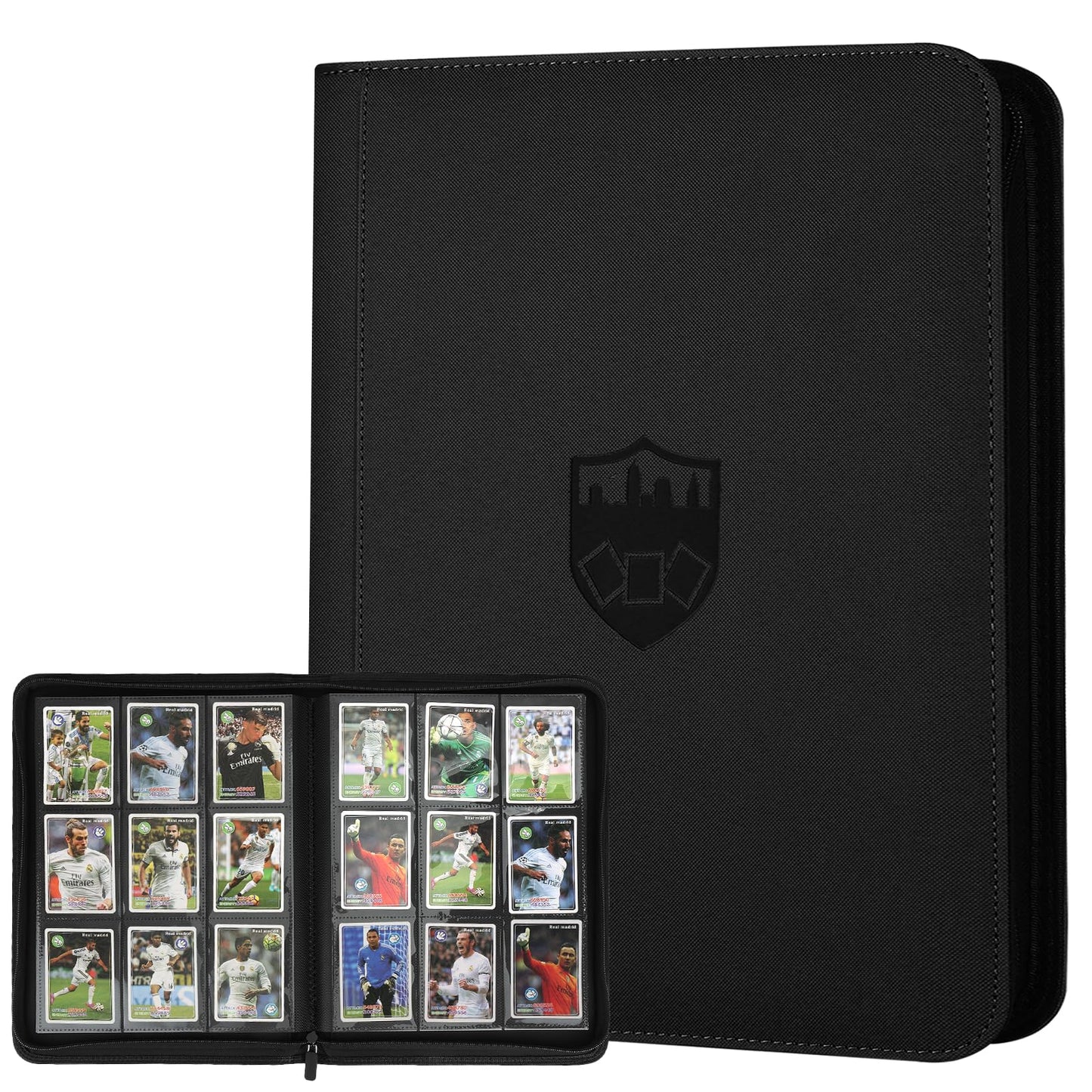 Trading Card Binder 9 Pocket  GERMUN PU Cover Card Binder for 360 Cards  enhanced Trading Card Holder Folders  Double Sided Pocket Card Album for MTG  TCG (Black)