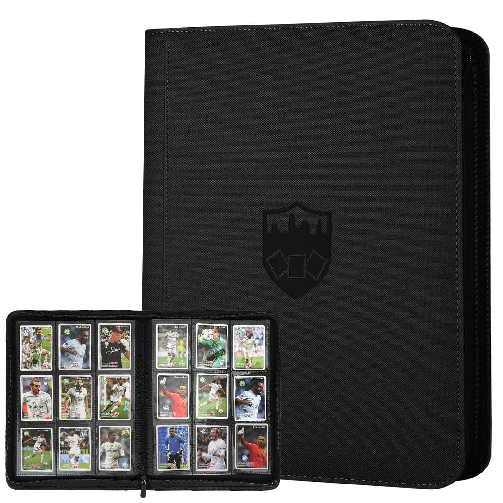 Trading Card Binder 9 Pocket  GERMUN PU Cover Card Binder for 360 Cards  enhanced Trading Card Holder Folders  Double Sided Pocket Card Album for MTG  TCG (Black)