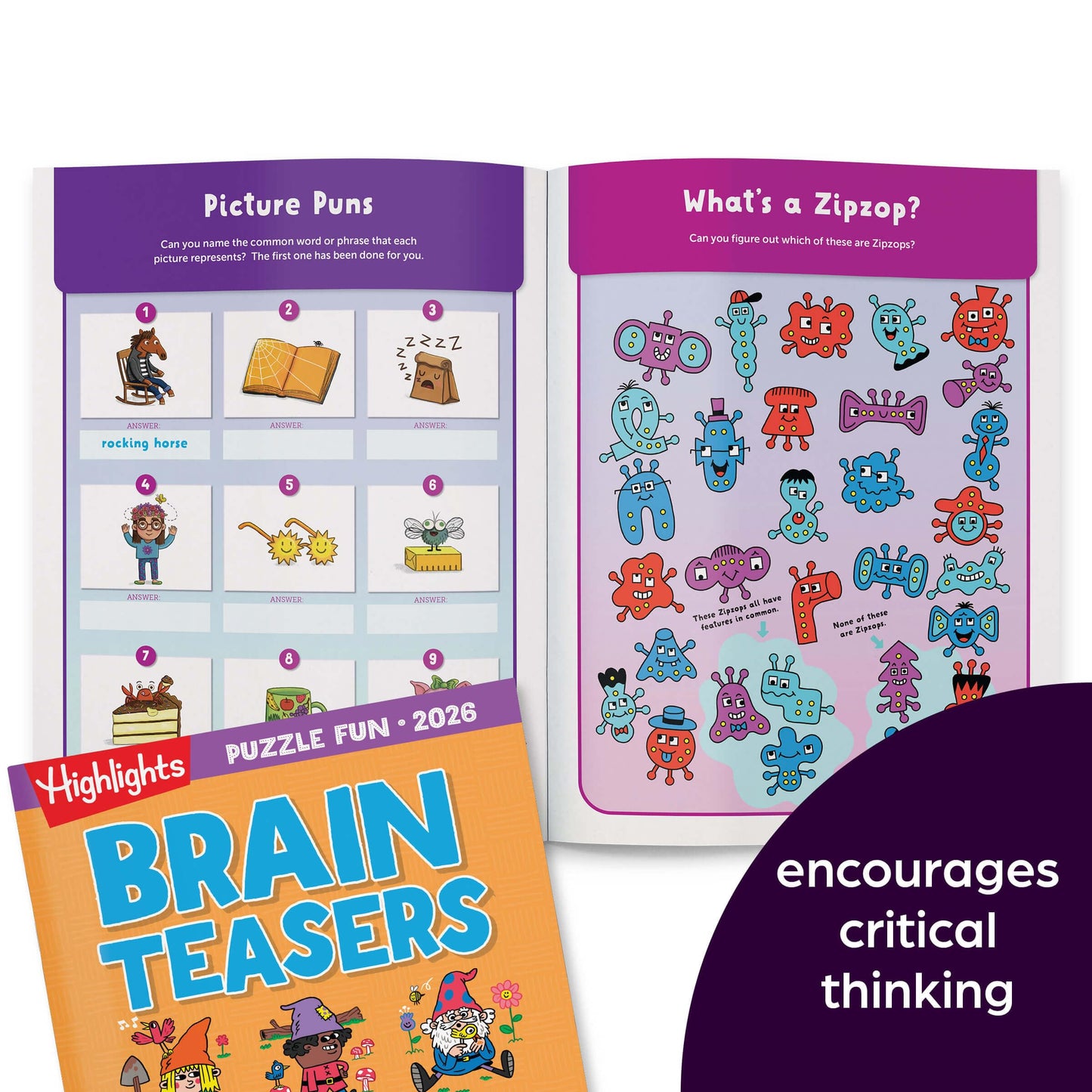 2026 Puzzle Fun Activity Book Gift Set for Kids 6 and Up, 4 Fun Books with Brain Teasers, Mazes, Word Games and More, Travel Act