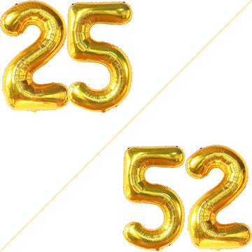 Katchon, Gold 25 Balloon Numbers - 40 Inch | 25Th Birthday Balloons, Gold 25Th Birthday Decorations For Women | 25 Balloon Numbers Gold | 25 Years Balloons, 25Th Birthday Decorations For Men