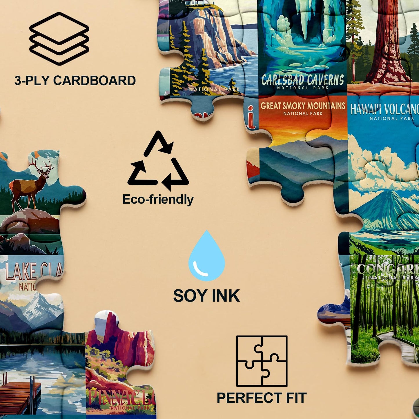 Buhah National Parks Puzzles For Adults 1000 Pieces Nature Travel Landscape Jigsaw Puzzles United States Hawaii Yellowstone Alas