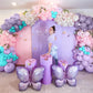 Pink Blue Purple Balloon,60 Pcs 12 Inches Metallic Purple Sand White Balloons For Kids Butterfly Birthday Decorations Birthday Balloons Baby Shower Engagement Party Supplies