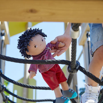 HABA 12" William Soft Boy Doll - Colorful, Machine Washable, Removable Clothing, Cotton Polyester, Model 306252