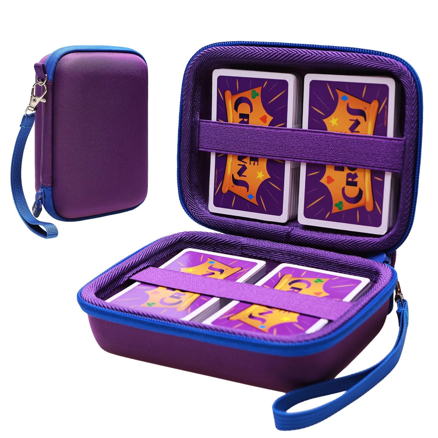 Ltgem Travel Cards Hard Case,Ptcg Trading Cards,Can Accommodate 300+Game Cards,Compatible With Pokemon Etc. (Purple)