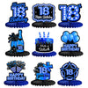 Happy 18th Birthday Honeycomb Centerpieces 9Pcs Stylish Sophisticated Blue Neon Theme Table Decor for Boys Girls Birthday Party 