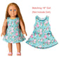 Jxstar Green Flower Dresses Matching Doll & Girls 5T 6T Birthday Party Gift Clothes