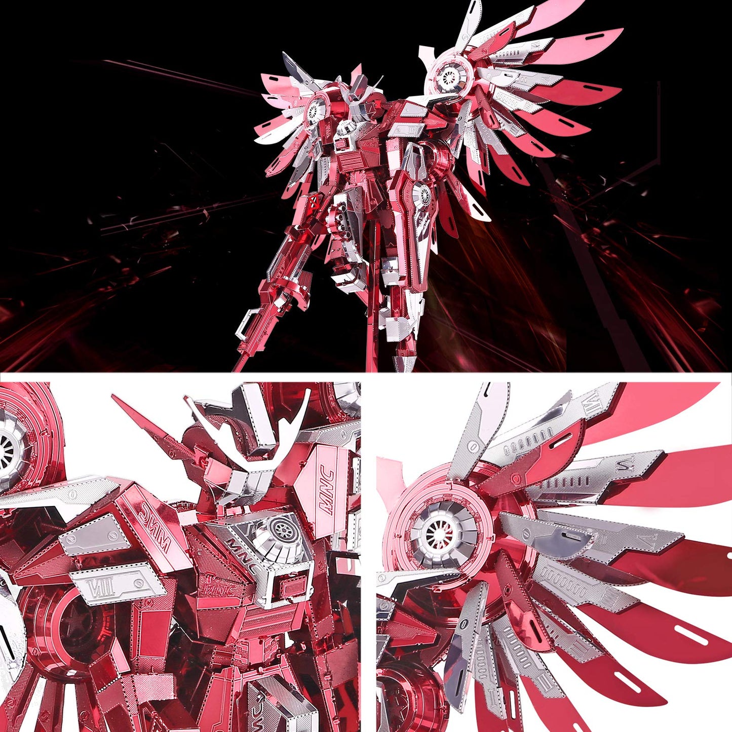 Piececool 3D Metal Puzzles For Adults, Thundering Wings Figure Mecha Model Kits Steel Metal 3D Model Building Blocks, Brain Teaser Diy Learning Toys For Teens Man Woman, 215 Pcs