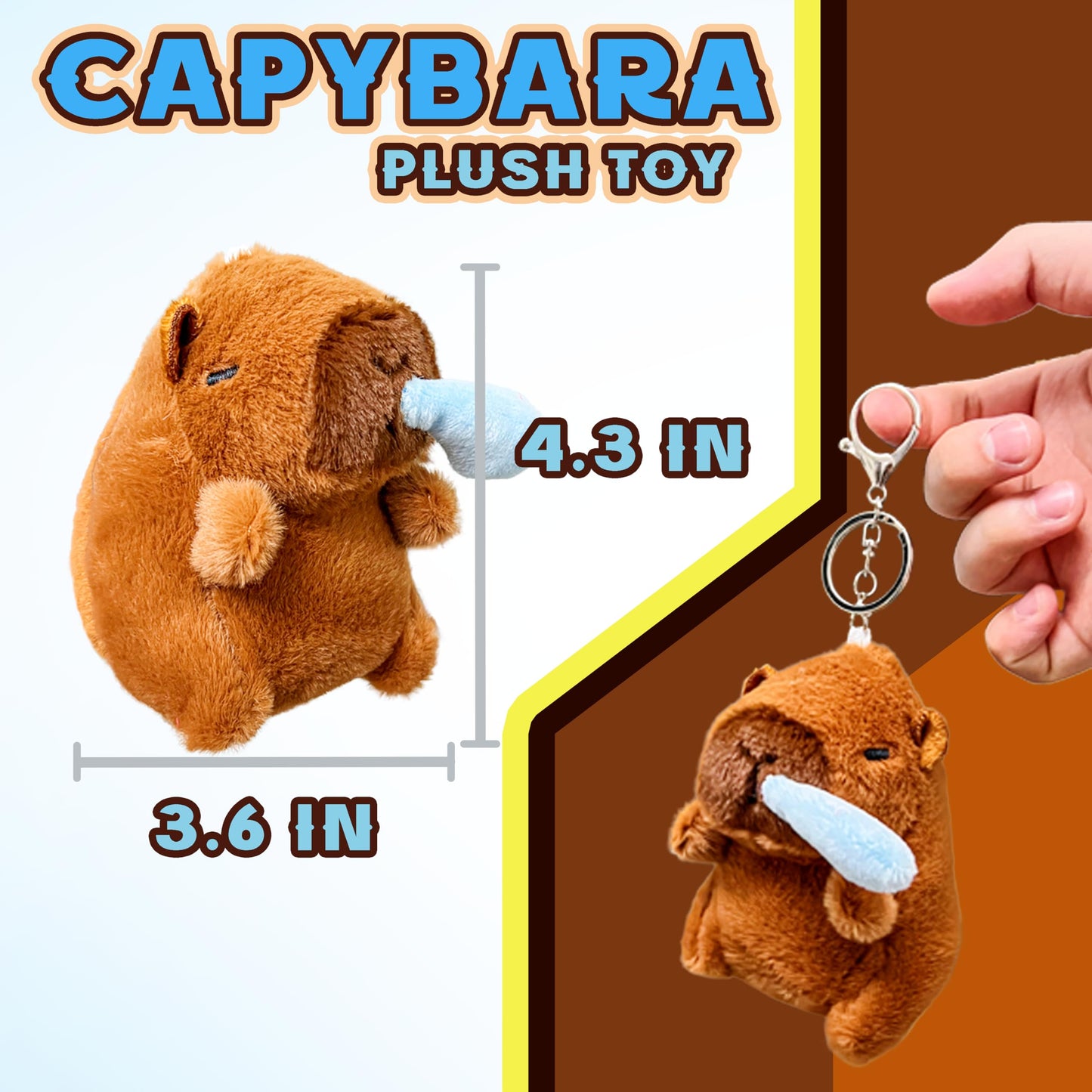 Cuddly Capybara Stuffed Animals Plush Toys for Kids and Babies  Cute Capybara Plushies  Plush Keychains Toy  Mini Stuffed Animals for Carnival Prizes  Kids Party Favors