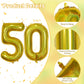 50 Year Old Birthday Balloons, Self Inflating Globos Dorados Giant Number 50 Balloons For Women, Laser Gold Iridescent 40 Inch 5
