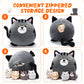 Namalu 5 Pcs Cat With Kitten Stuffed Animals Bulk, 12 Inch Large Black And Grey Cat Pillow Plush With 4 Kittens Inside Cute Plus