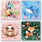 HEIBAGO Framed Paint by Numbers Kit for Kids, 4 Pack Cute Animals Paint by Number for Kids, Paint by Numbers Children Beginner, 