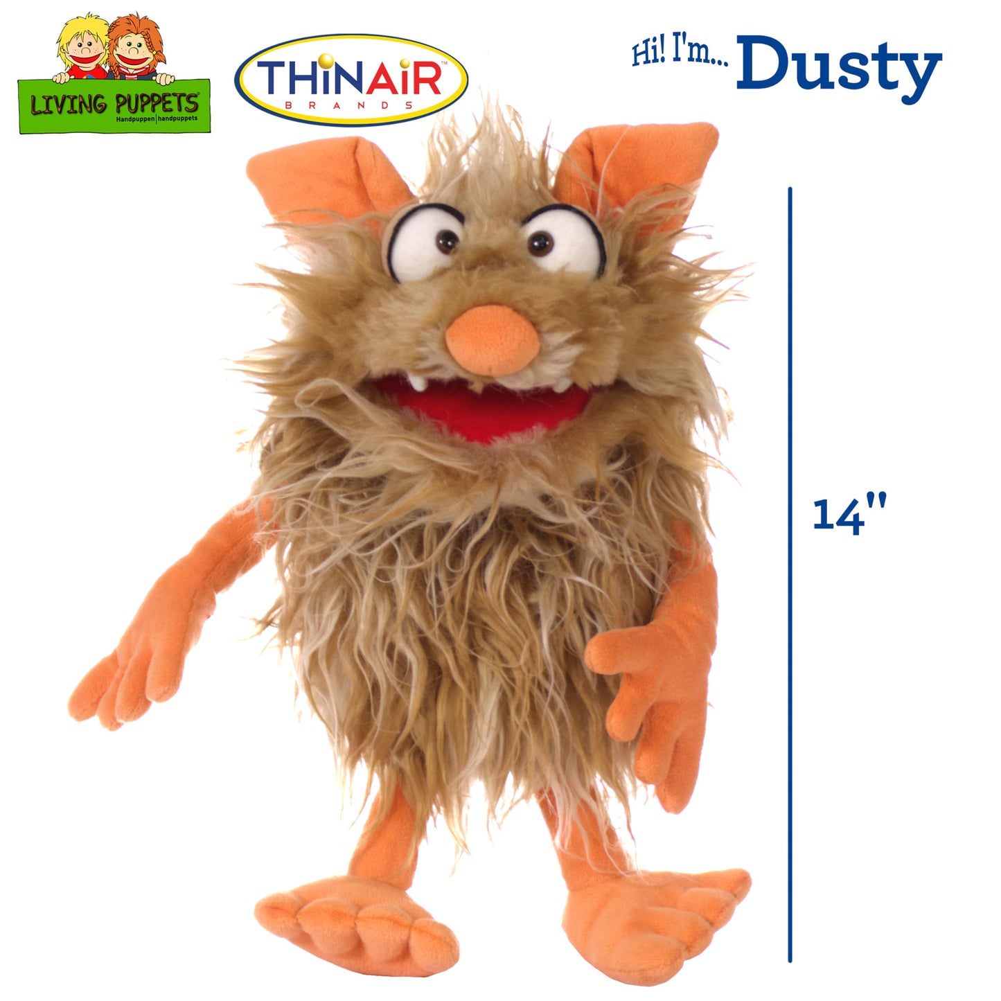 Living Puppets 14-Inch Friendly Monster Hand Puppet - Fine European Design, Ultra-Soft And Cuddly, Promotes Child Development, S