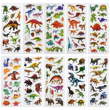24 Sheets(350+) Dinosaur 3D Puffy Stickers For Toddlers Kids, Bulk Preschool Sticker Sheets For Reward, Craft, Scrapbooking