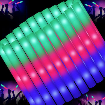 Shqdd44 Pcs Foam Glow Sticks With 3 Modes Colorful Flashing, Glow Sticks Party Pack, Glow In Dark Party Supplies, Foam Glow Stic