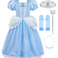 ReliBeauty Princess Costume for Girls Halloween Fairy Fancy Dress for Role Play with Accesscories, 100