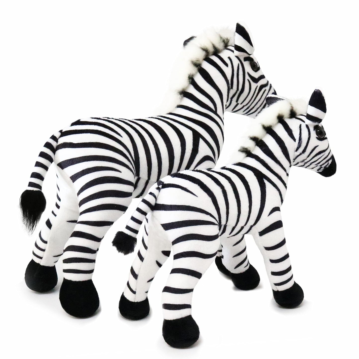 Ice King Bear Mom And Baby Stuffed Animals Set Zoo Wild Animals (Zebra)