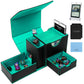 Stepane Mtg Commander Deck Box 2-In-1 Dice Tray & Card Tower 120+ Single-Sleeved Premium Leather Magnetic Box For Tcg/Ccg Cards