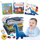 Richgv Baby Books Toys 0-6-12 Months, 3Pcs Baby Valentines Gifts,Touch And Feel Crinkle Books With Dino Doll, Newborn Infant Car