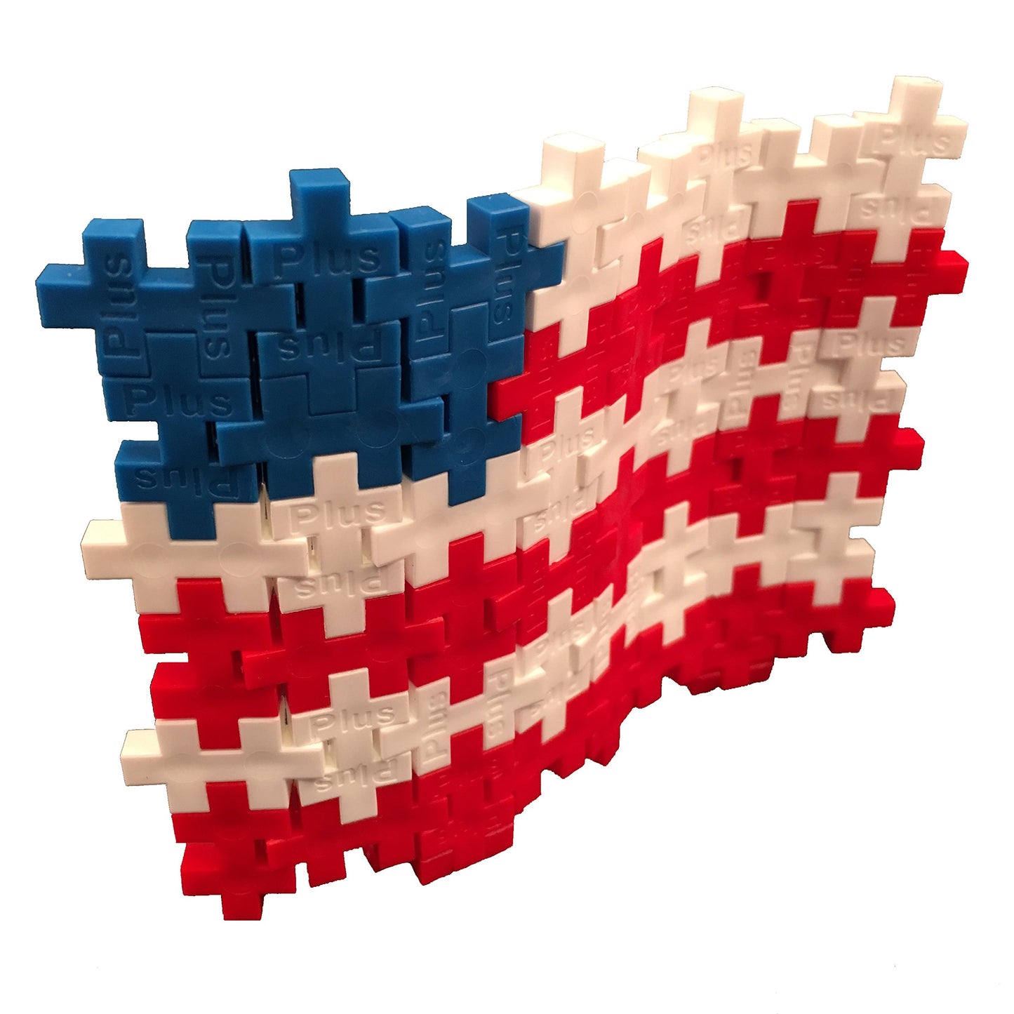 Plus Plus 3D Puzzle Building Block Set, 70 Mini Interlocking Pieces, Fun Holiday Activities For Kids - Patriotic Mini Maker Tube