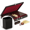 Yellow Mountain Imports Mahjong Game Set - Black Acrylic Tiles, Wooden Case, Model US-CM001-C, Small Size 1.3" x 0.9" x 0.7"