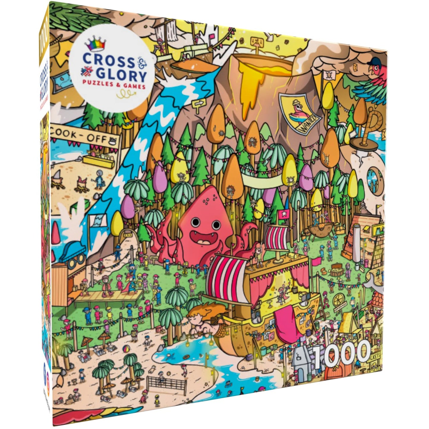 Cross & Glory - Scurvy Scallywags: Pirate Festival Fun - 1000 Piece Jigsaw Puzzle For Adults & Kids 12+ | Whimsical | Vibrant Island Adventure | Magical Puzzle Challenge | 19.25'X 26.625'