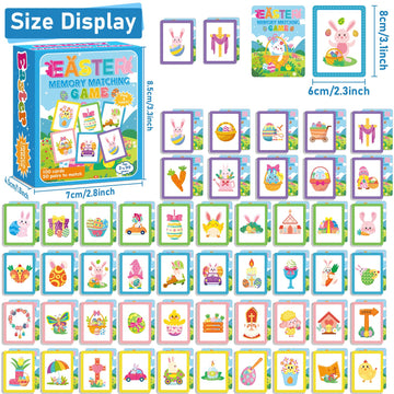Gisgfim 50 Pairs Memory Matching Game Easter Concentration Memory Games Card For Kids Learning Educational A Fun & Fast Easter E