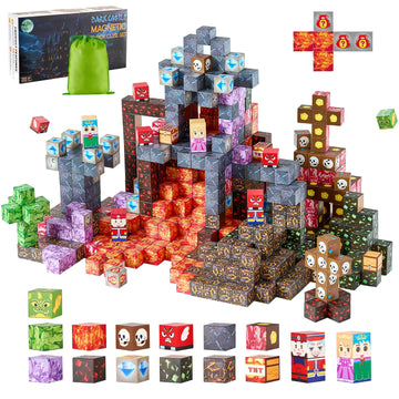 VEVOR Magnetic Blocks, 100 PCS Dark Castle Set, Magnetic Building Cubes for Kids, STEM Montessori Sensory Toys for Christmas Bir