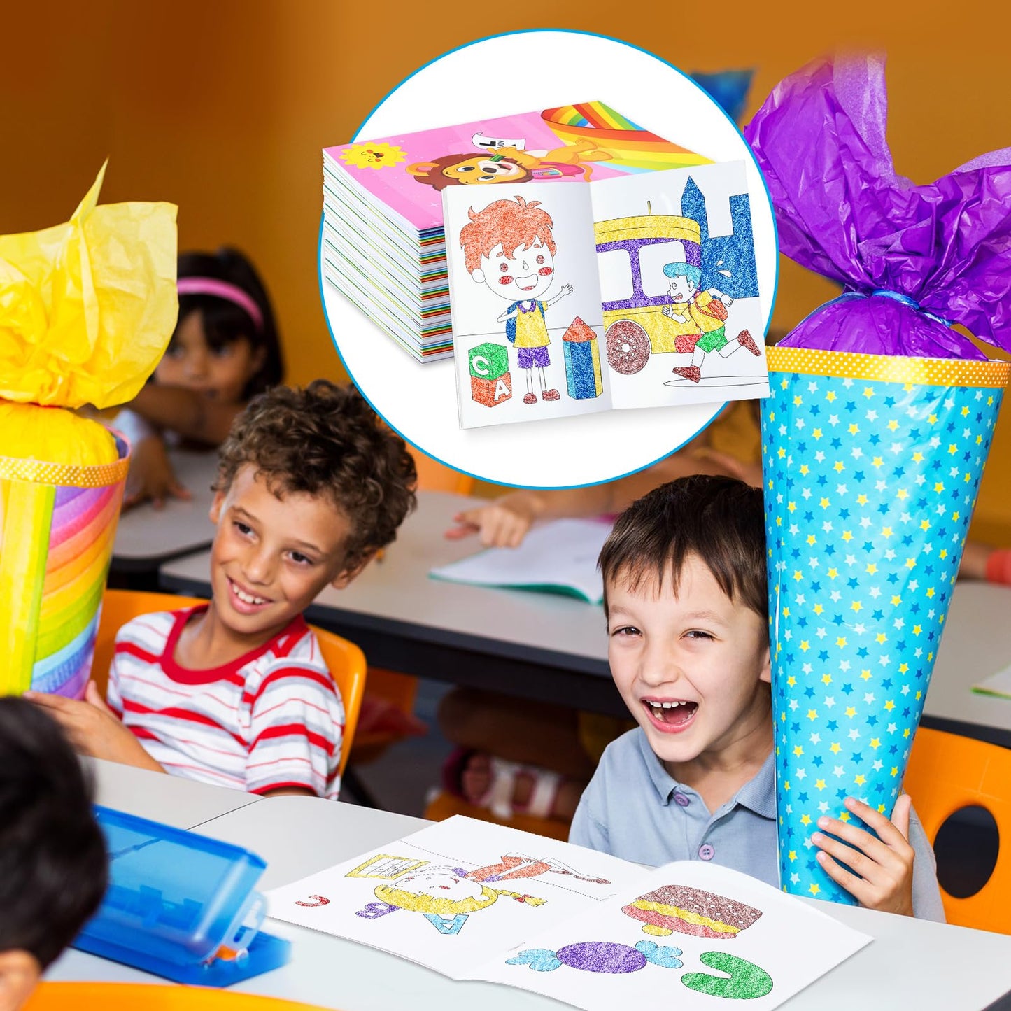 Benlouis 24 Preschool Kindergarten Mini Coloring Books For Kids Graduation Party Favor Gift Small Activity Books Bulk For Studen