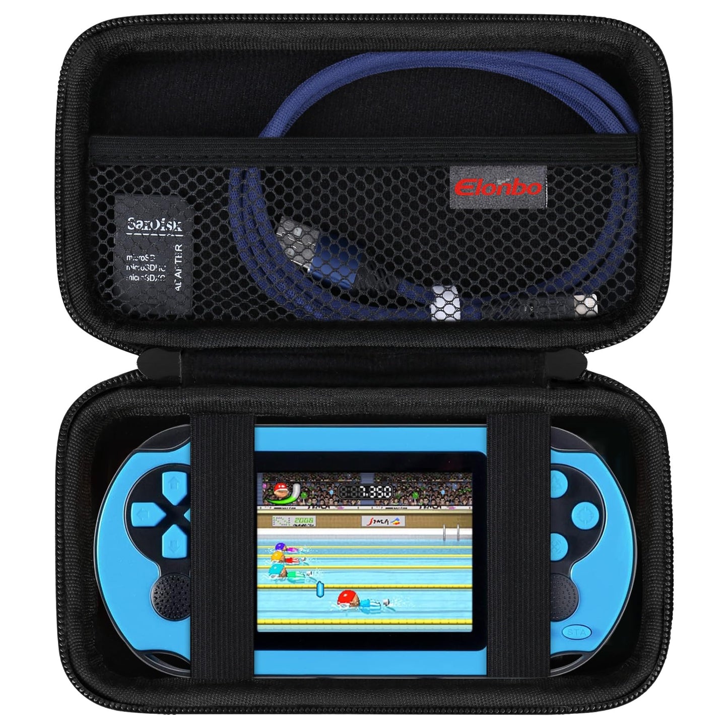 Elonbo Carrying Case Compatible with TaddToy 16 Bit Handheld Game Console for Kids mature-themeds  Classic Retro Video Games Travel Storage Cover Bag  Portable Electronic Game Player Organizer Holder  Black