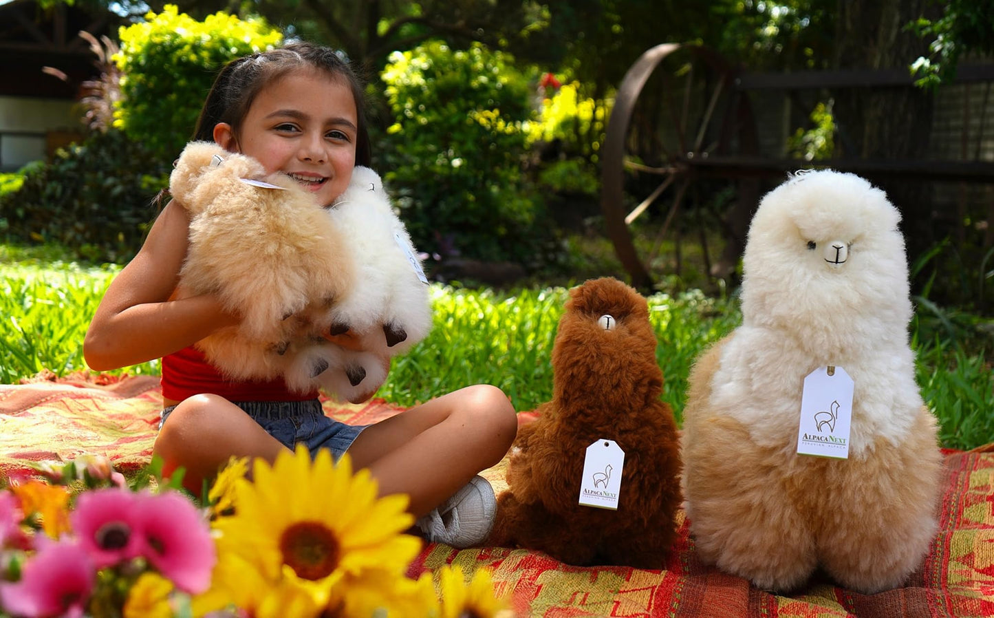 AlpacaNext Llama Stuffed Animal - 9 inch. Cute  Soft and Cuddly Alpaca Plush Toy Handcrafted on Real Alpaka Natural Fur (9 inches  Brown)