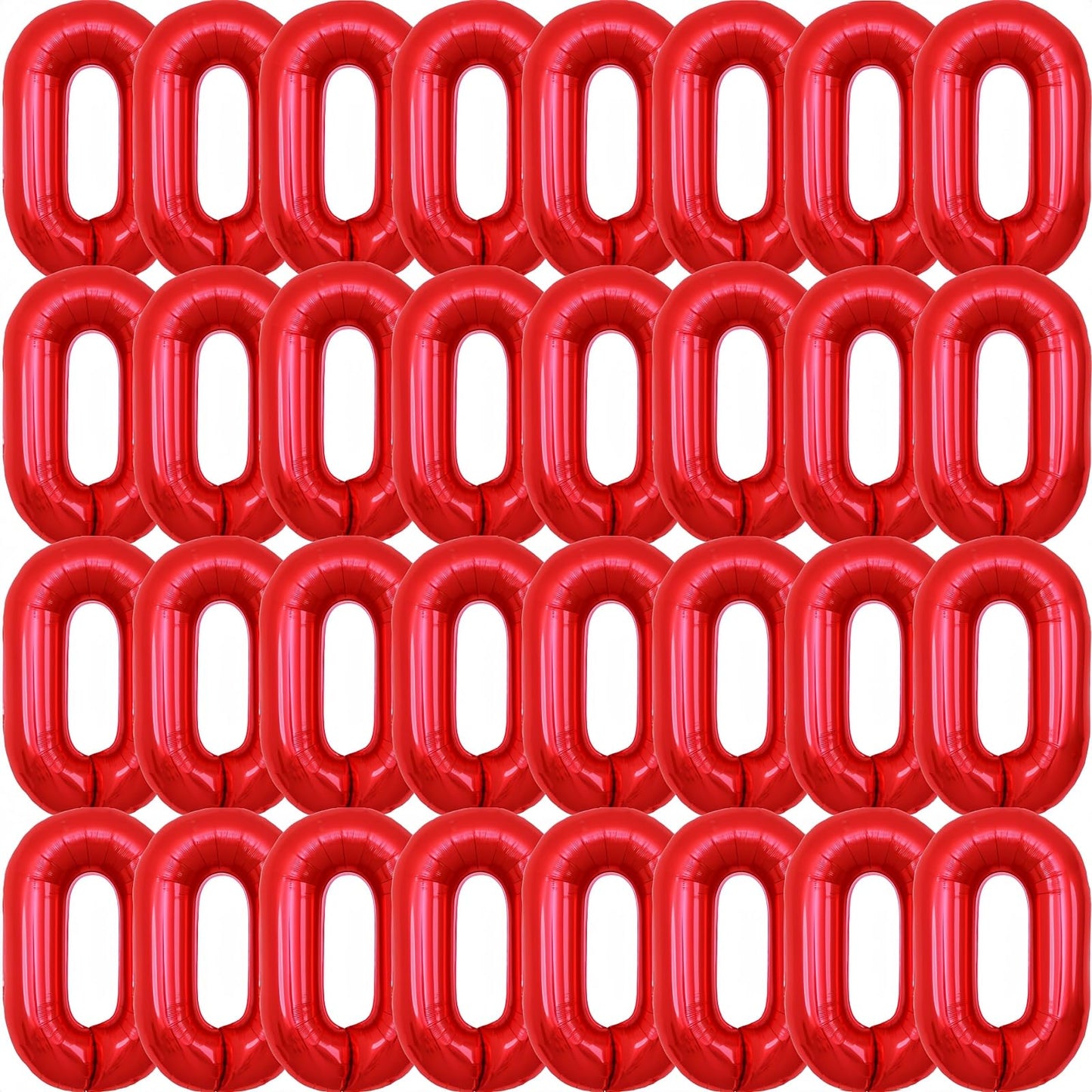 Foil Chain Balloons Jumbo Chain Balloons For 80S 90S Party Decorations Giant Balloon Chain Balloons Gold (Red, 16 Inch)