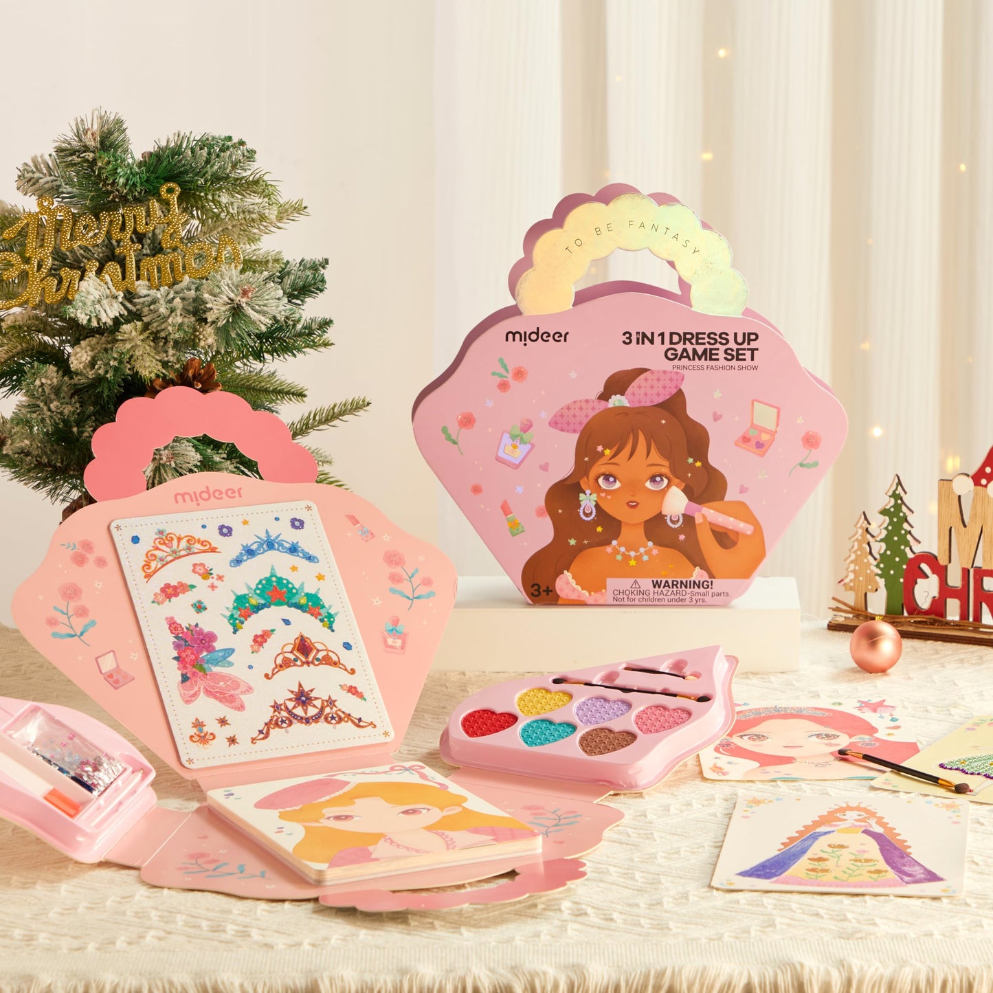 Mideer 4 In 1 Art Craft Kits For Kids, Princess Dress Up Game Set With Diamond Painting & Scratch Paper Art, Paper Fantasy Makeu