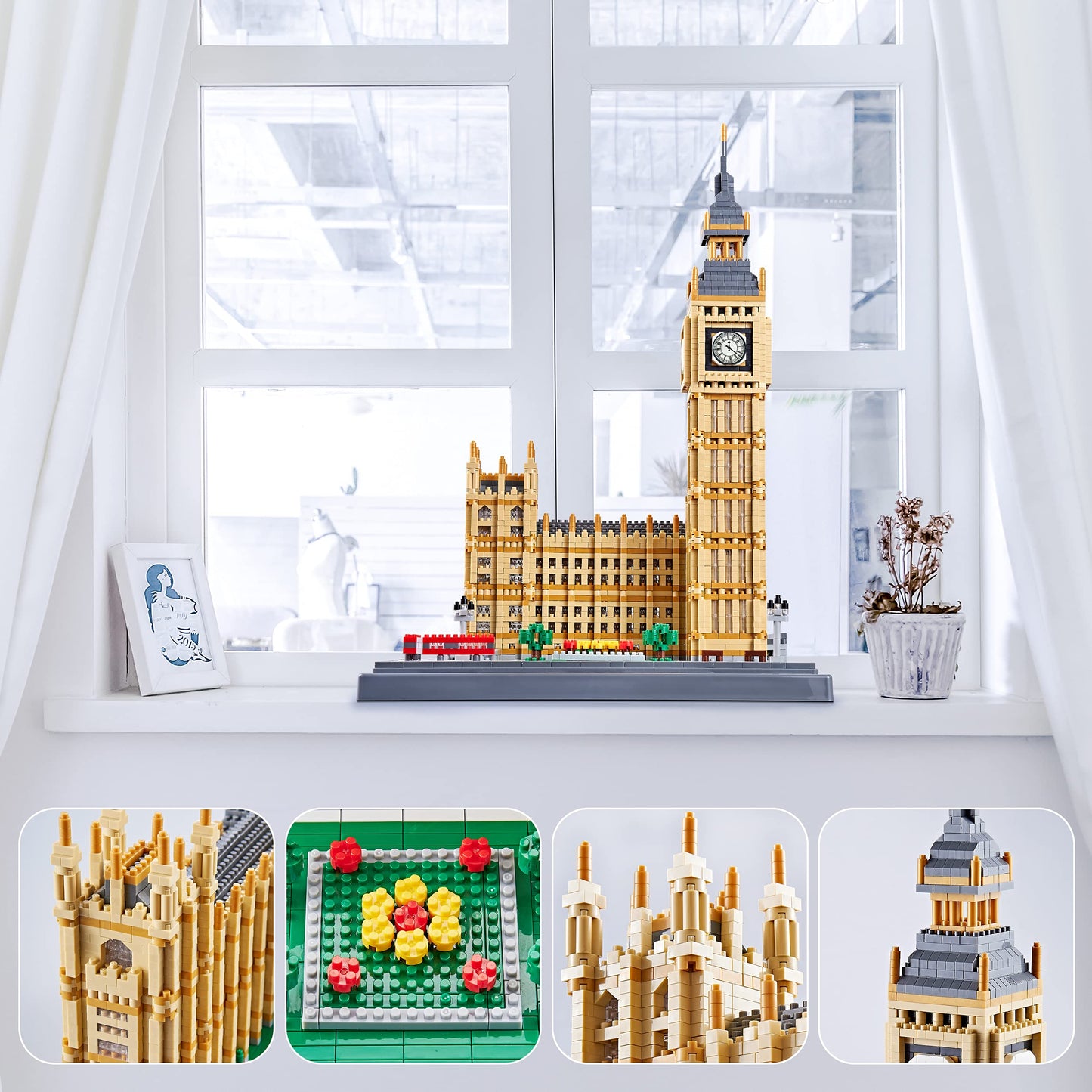 YaJie Big Ben Architecture Model Building Block Sets (6473PCS) - World Famous Architectural Model Toys Present for Kid Age of 14+ and mature-themed