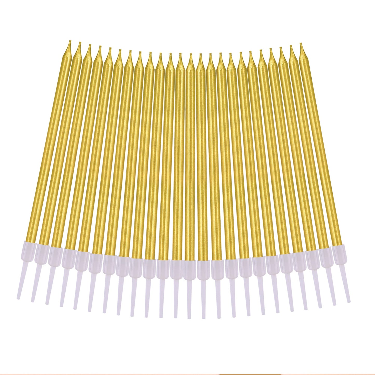 CAKE CODE 24-Count Gold Long Thin Birthday Candles, Cake Candles, Birthday Parties, Wedding Decorations, Party Candles