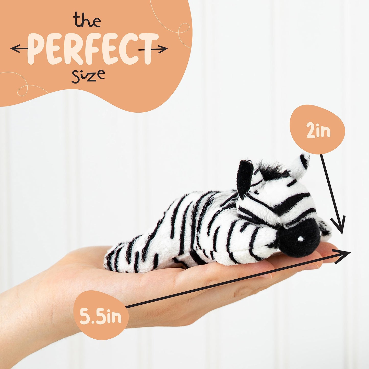 Forest & Twelfth Stuffed Zebra, Single Mini Stuffed Animal Plush Toy For Kids, Safari Party Favors And Goody Bags, Classroom Treasure Box Prizes, Stocking Stuffers (Zebra)