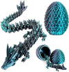 Sumland 3D Printed Dragon Eggs With Dragon Inside,Crystal Dragon Fidget Toys,Articulated 3D Dragon With 3D Dragon Eggs Black Gre