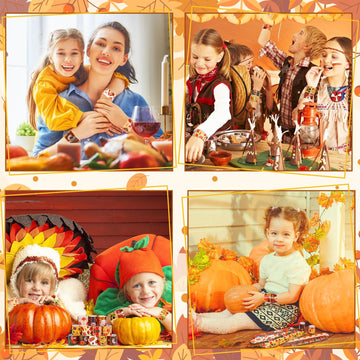 JUNEBRUSHS Thanksgiving Slap Bracelets, 56 Pcs Thanksgiving Gifts for Kids Autumn Maple Leaf Turkey Pumpkin Snap Bracelets Wrist