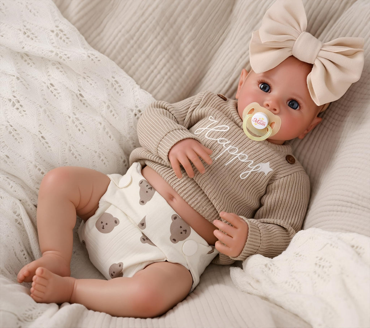 BABESIDE Reborn Baby Dolls  17 inch Cute Soft Vinyl Realistic Baby Doll