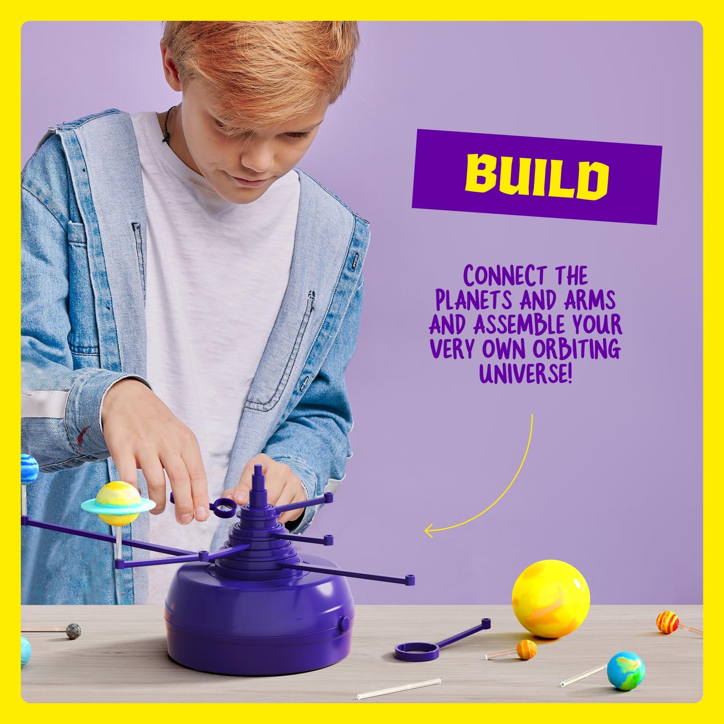 Dan&Darci 360 Orbiting Solar System for Kids - Paint & Build Model Kit - Arts and Crafts for Kid Ages 8-12, 4-6, 4-8, 6-8 - Spac