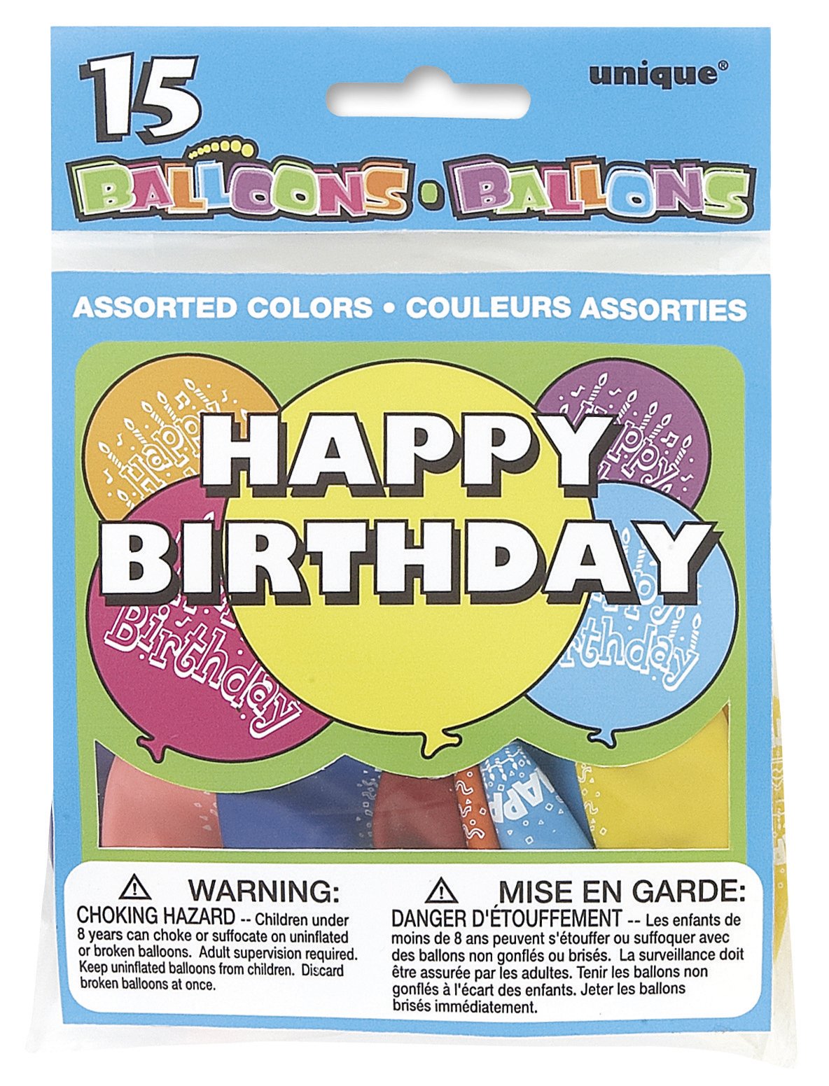 Happy Birthday' Latex Balloons, 15 Count - Vibrant Blue & Orange Premium Balloons, Ideal For Celebrations & Party Decorations