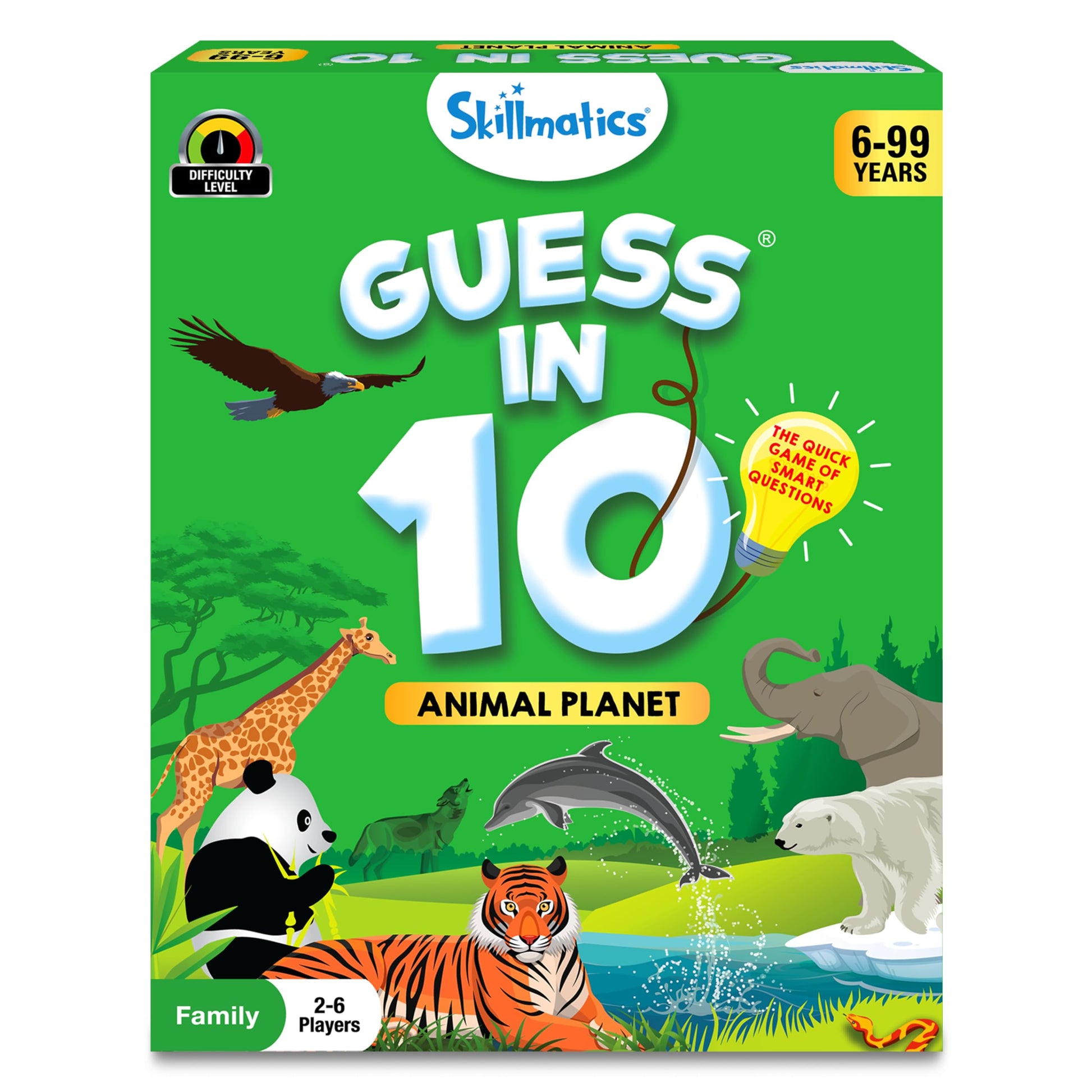 Skillmatics Card Game - Guess In 10 Animal Planet, Perfect For Boys, Girls, Kids, Teens, Adults Who Love Animals, Trivia Games, Animal Card Games, Travel Games, Gifts For Ages 6, 7, 8, 9, 10, And Up