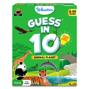 Skillmatics Card Game - Guess In 10 Animal Planet, Perfect For Boys, Girls, Kids, Teens, Adults Who Love Animals, Trivia Games, Animal Card Games, Travel Games, Gifts For Ages 6, 7, 8, 9, 10, And Up