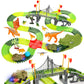 BEMITON Dinosaur Toys Race Car Track, Create a Dinosaur World Road Race, Flexible Dinosaur Track Toys Set 273+ Pcs Christmas Bir