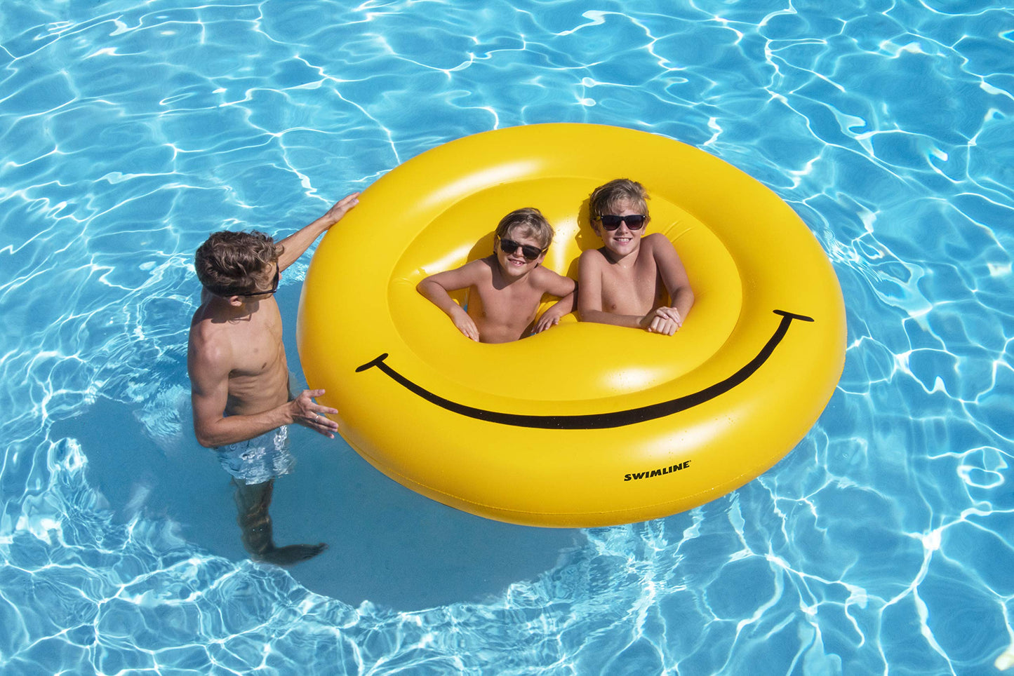 Swimline Smiley Face Pool Float , Yellow