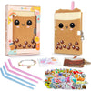 Gift Kit for Girls, Diary with Lock and Key,Boba Tea Plush Journal for Teen Girls,fuzzy diary for girls,Kawaii Birthday Gift Set