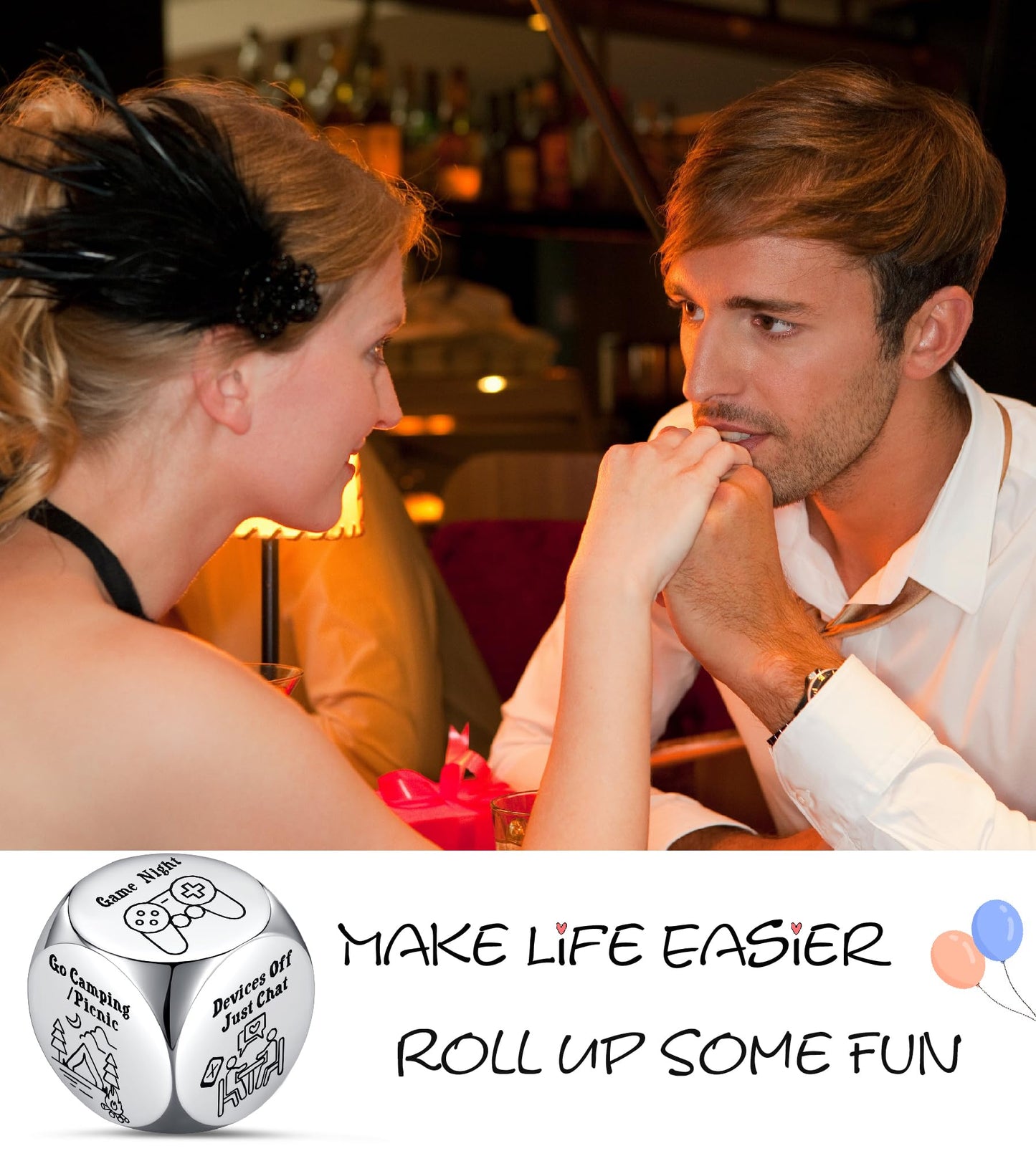 Funny Valentines Day Gifts for Him Boyfriend Husband Her Wife Girlfriend Anniversary Birthday Women Men Date Night Dice Gag Gift