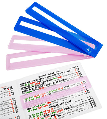 QANIUOS Mahjong Line Finder, Mahjong Rules Reader, Acrylic Card Rules Helper for Mahjong Players Accessories and Gifts (Pink*2+B