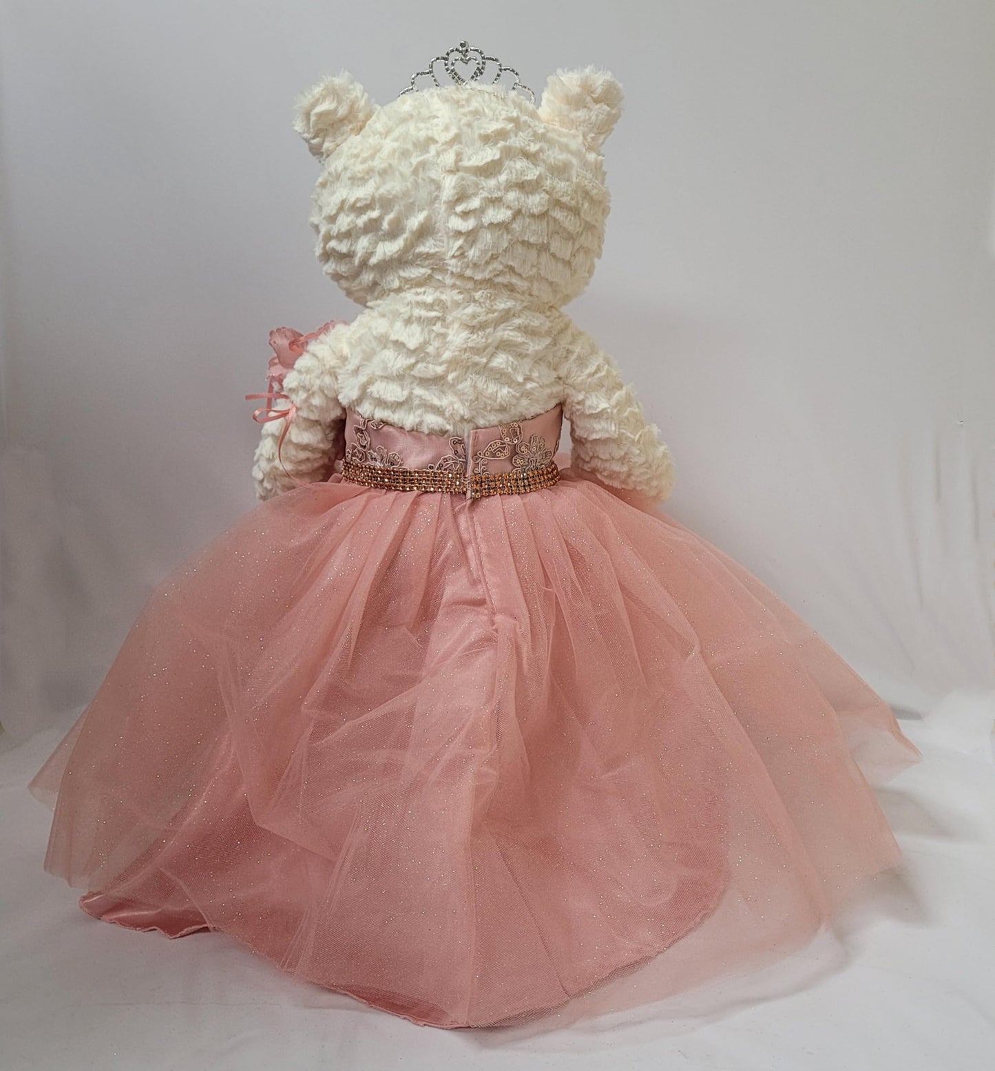 KINNEX COLLECTIONS SINCE 1997 20 Teddy Bear with Elegant Dress (Centerpiece) ~ B16631N-30M (Rose Gold)