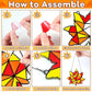 Qyeahkj Fall Crafts Stained Glass Craft Thanksgiving Maple Leaves Sticker Glass Made Easy Activity Kit Decorations Autumn Suncat